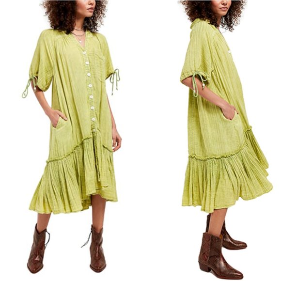 Free People Dresses & Skirts - Free People Maya Midi Shirtdress Women's NWT XS